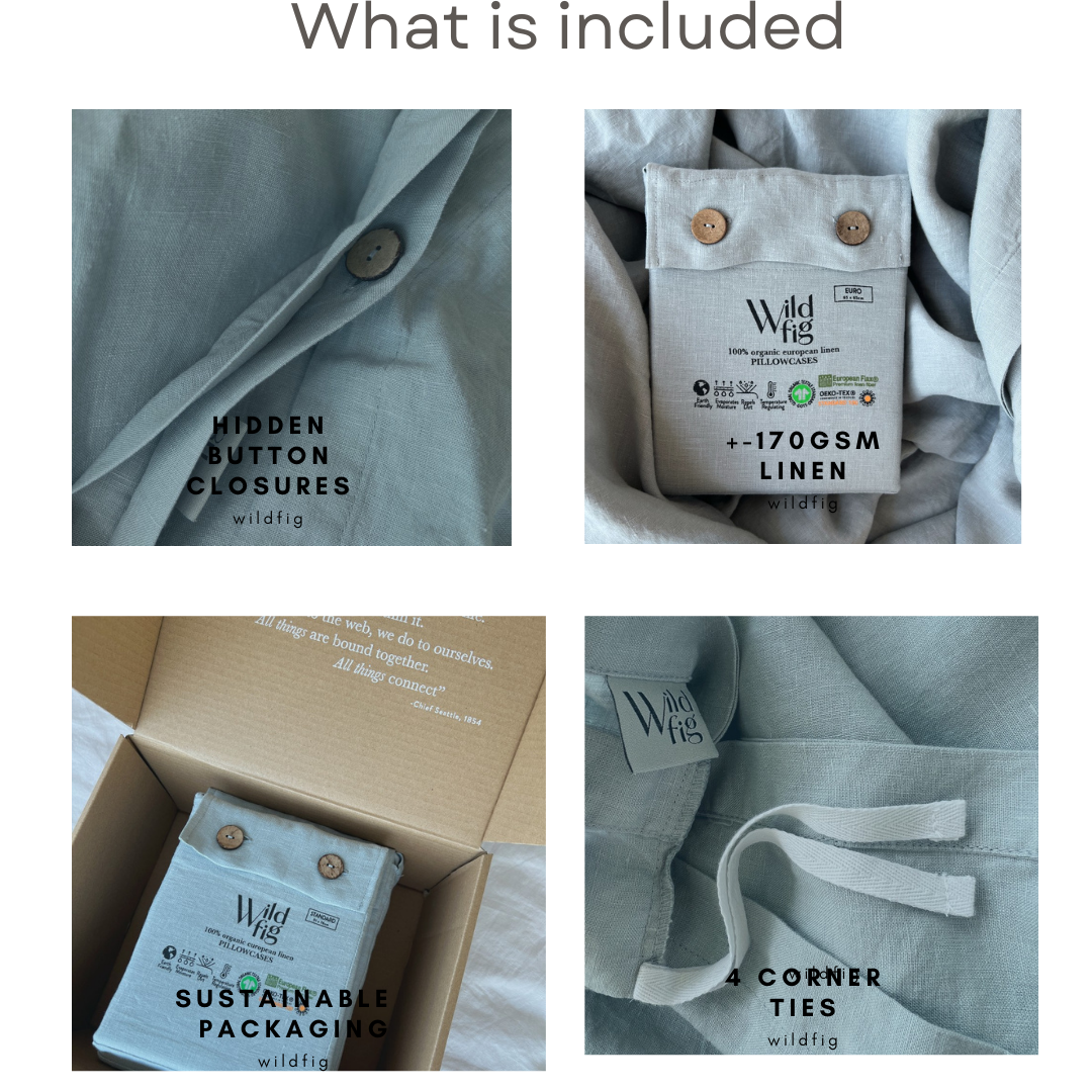 PROVINCIAL STANDARD ORGANIC LINEN PILLOW CASES PACK OF 2