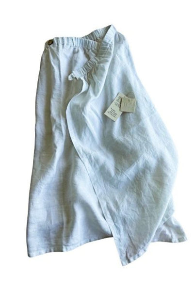 White linen shower wrap