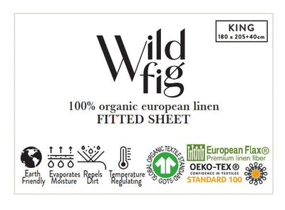 POWDER PUFF FITTED SHEET  100% ORGANIC EUROPEAN LINEN