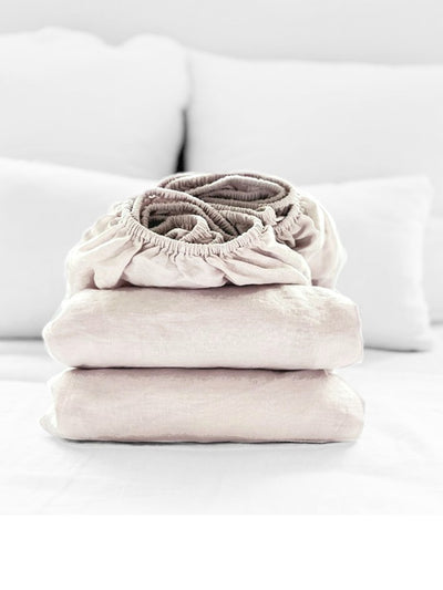 SHELL FITTED SHEET 100% ORGANIC EUROPEAN LINEN
