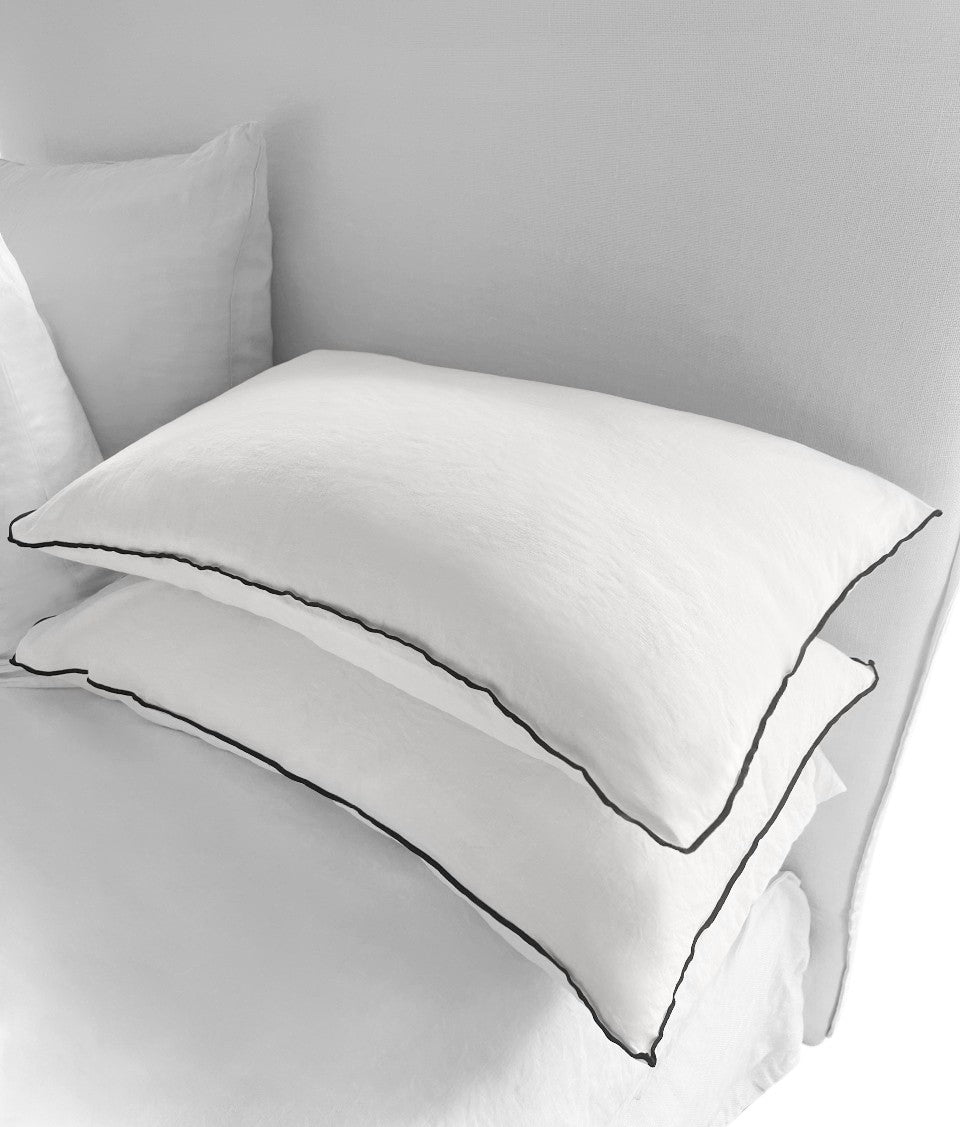 HAMPTONS  STANDARD ORGANIC LINEN PILLOW CASES PACK OF 2