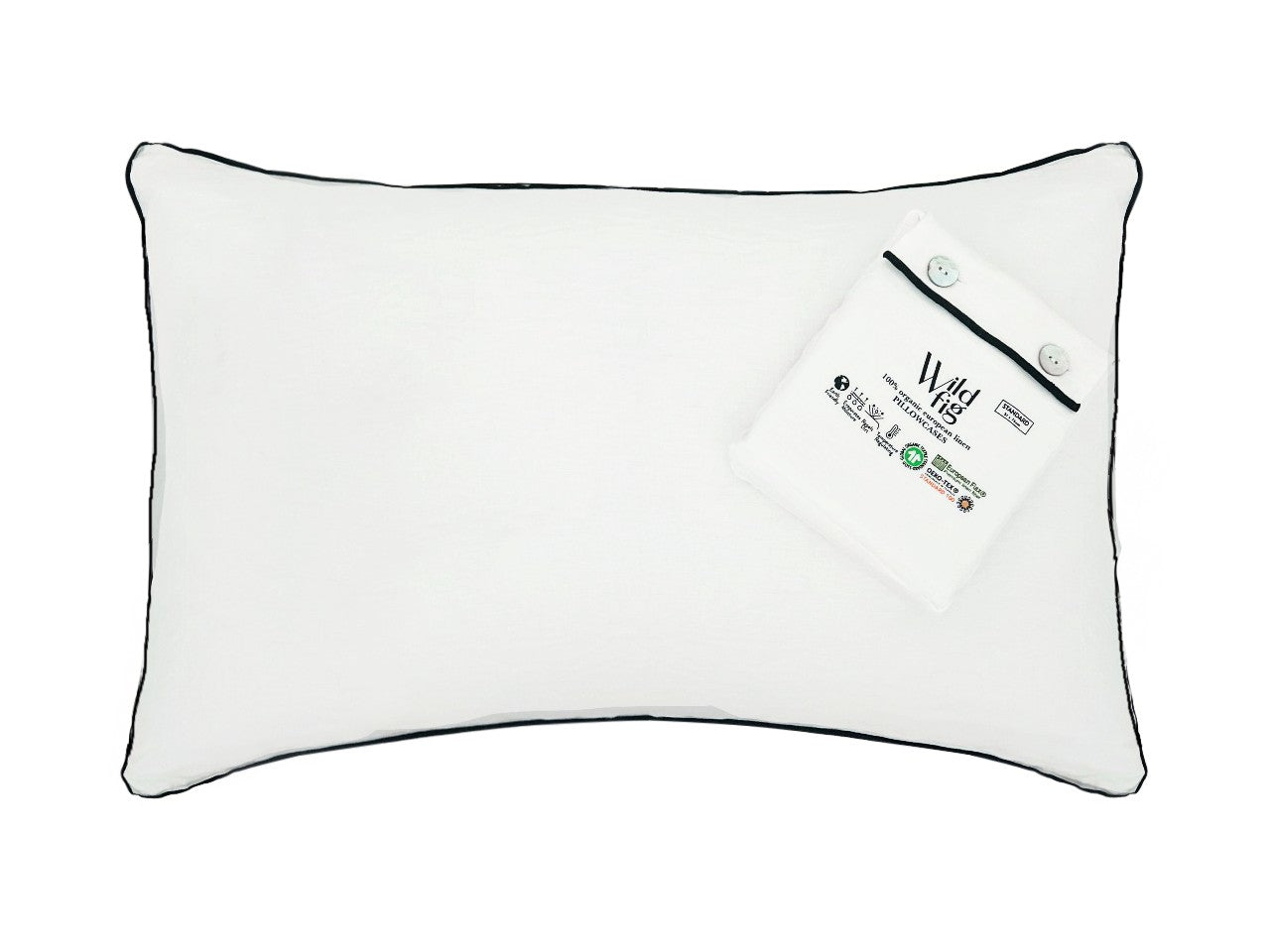 HAMPTONS  STANDARD ORGANIC LINEN PILLOW CASES PACK OF 2