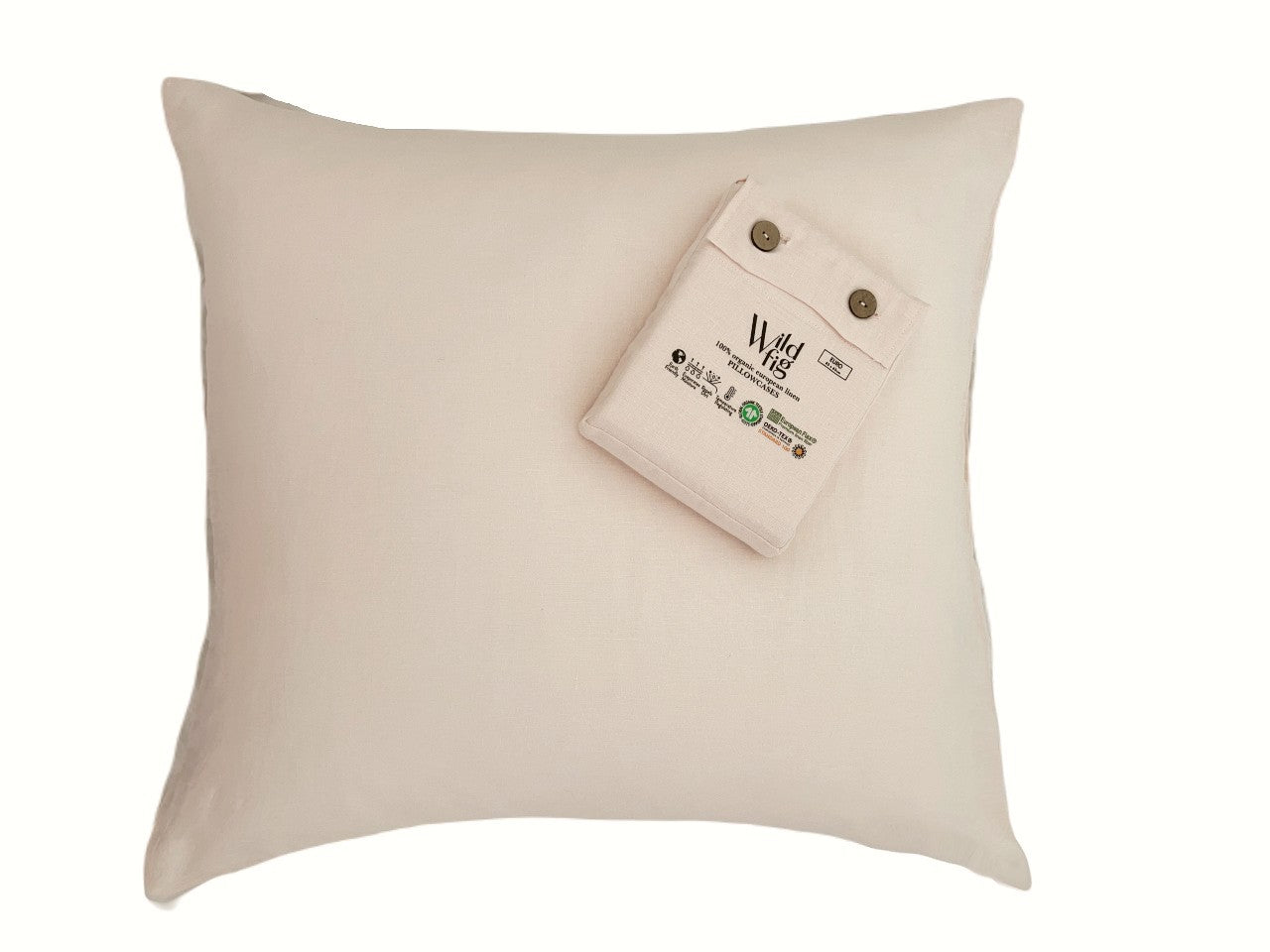 Powder Puff - EURO LINEN PILLOW CASES ORGANIC PACK OF 2
