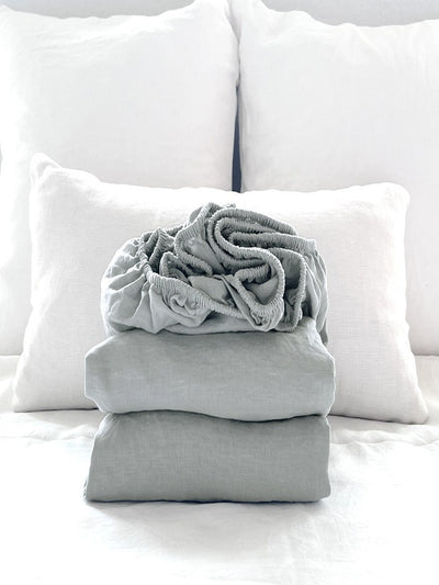 PROVINCIAL FITTED SHEET 100% ORGANIC EUROPEAN LINEN