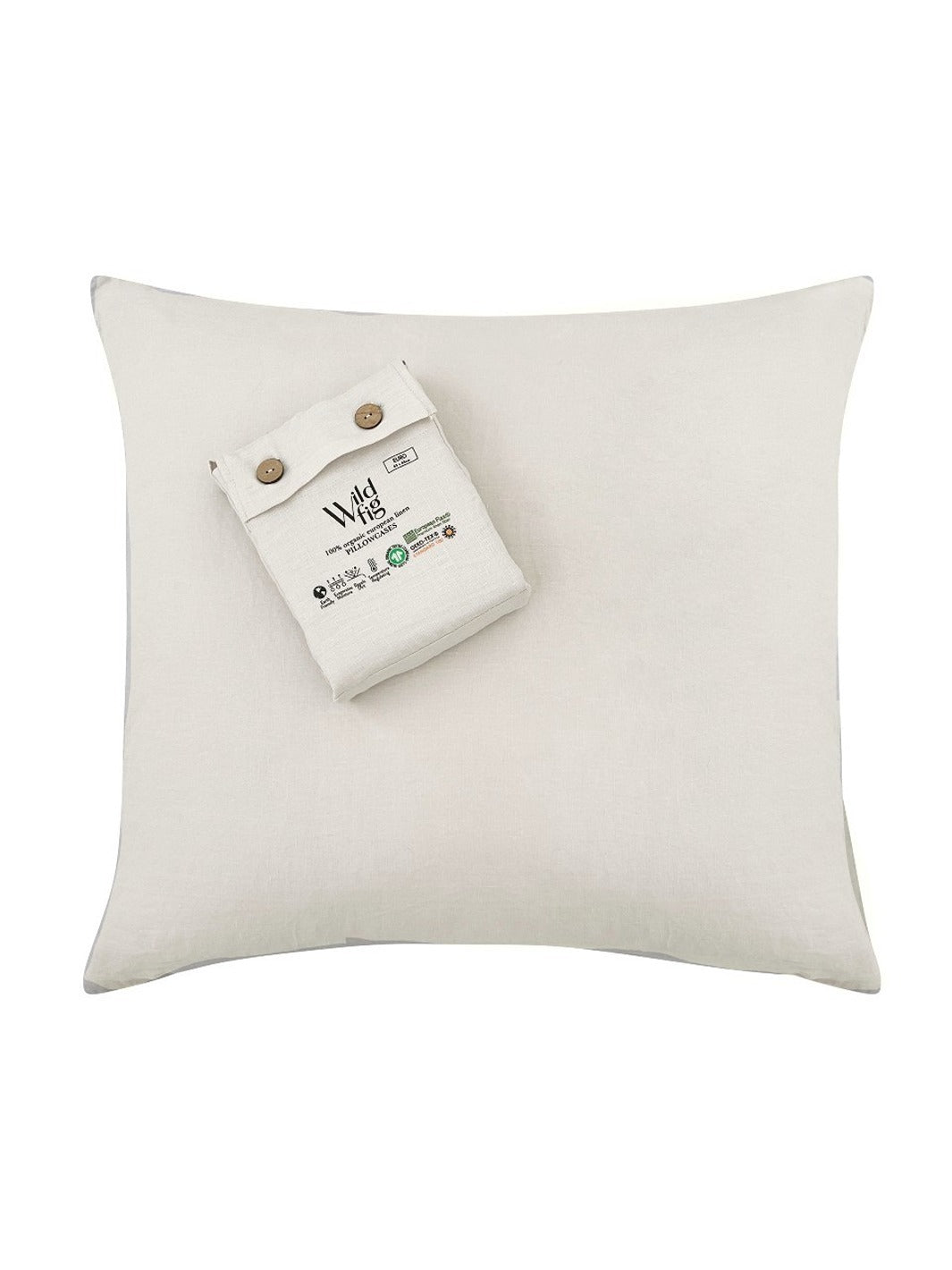SHELL EURO LINEN PILLOW CASES ORGANIC PACK OF 2