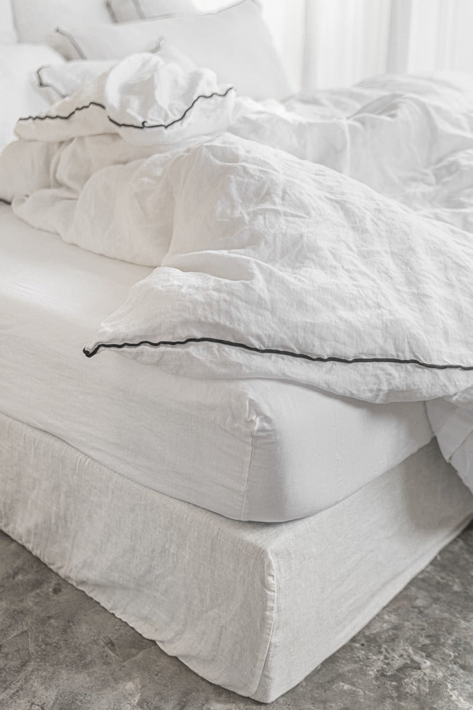 BLANCO FITTED SHEET 100% ORGANIC EUROPEAN LINEN